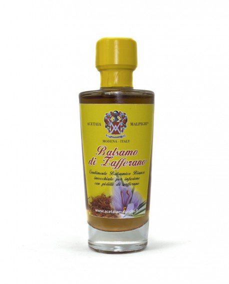 Condimento Balsamico Aromatizzato Balsamo Zafferano - base bianca 100 ml - Acetaia Malpighi